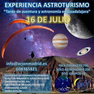 Astroturismo en Guadalajara sábado 16/7/2022